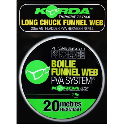 Korda PVA punčocha Boilie Funnel Web Náhradní 4 Season Hexmesh hrubá 20 m