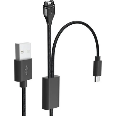 Gigapack Кабел за зареждане 2в1 USB - Garmin/Type-C, 115 см, ЧЕРЕН GP-138235 (GP-138235)