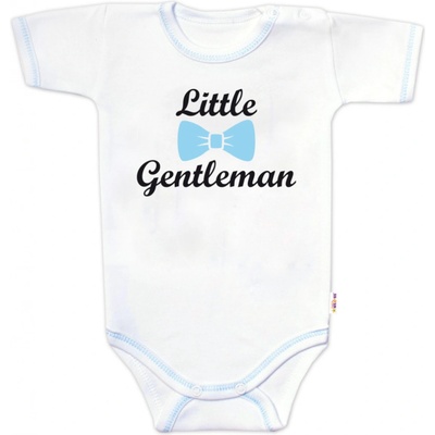 Body krátky rukáv s vtipným textom Baby Nellys Little Gentleman chalan