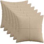 vidaXL Калъфка за възглавница 6 pcs ALMELO Таупе 50 x 50 cm кордурой (914927)