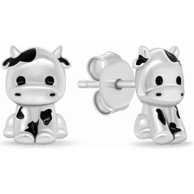 Brilio Silver Jedinečné strieborné náušnice Krava EA1219W