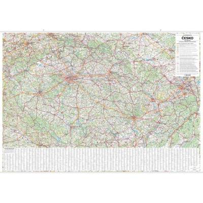 Česko - nástěnná automapa - 1 : 360 000 s rejstříkem obcí 2025