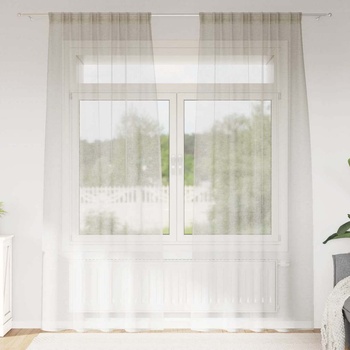vidaXL Перде от воал С завеси 2 pcs Крем 225 x 140 см Полиестер (4108014)