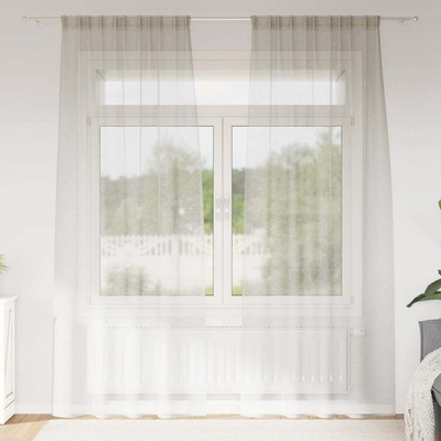 vidaXL Перде от воал С завеси 2 pcs Крем 225 x 140 см Полиестер (4108014)