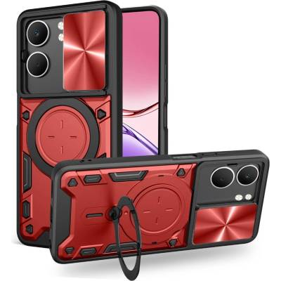 OPPO Магнитен Калъф за OPPO A5 5G Global / A5x 5G с Плъзгащ Капак за Камерата и CD Текстура - 6 цвята