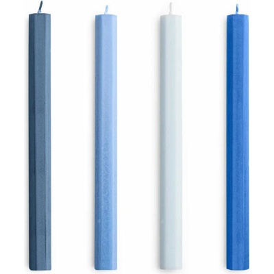 HAY Svíčky Hexagon Candle set 4ks, blues