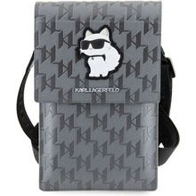 Universal bag for mobile Karl Lagerfeld KLWBSAKHPCG Saffiano Mono Choupette/silver