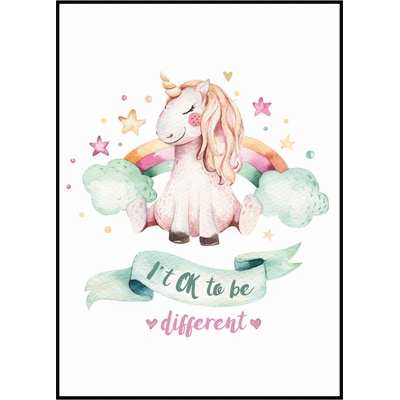 Jen tak z lásky Plakát Jednorožec - I't OK to be different Rozměr plakátu: 50 x 70 cm – Zbozi.Blesk.cz