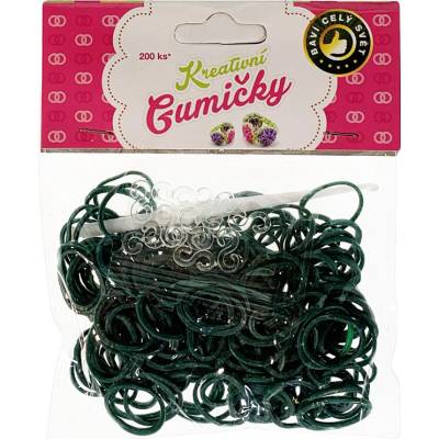 Loom Band s Pletací Gumičky tmavě šedé 200ks háček