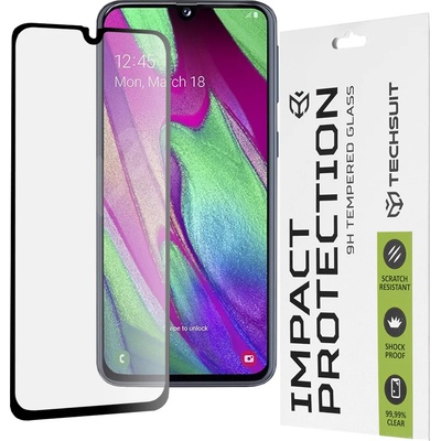 Techsuit Протектор за Samsung Galaxy A40 - 111D Full Cover / Full Glue Glass - черен