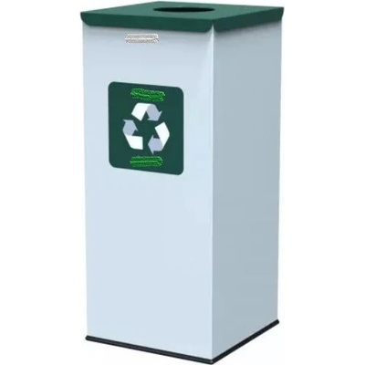 Alda Kovový odpadkový koš EKO Square na tříděný odpad 60 l zelený 12285