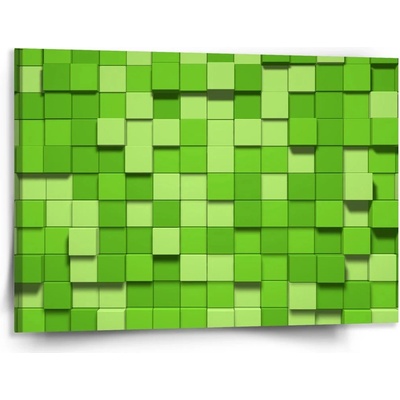 Sablio Obraz Green Blocks 3D - 150x110 cm