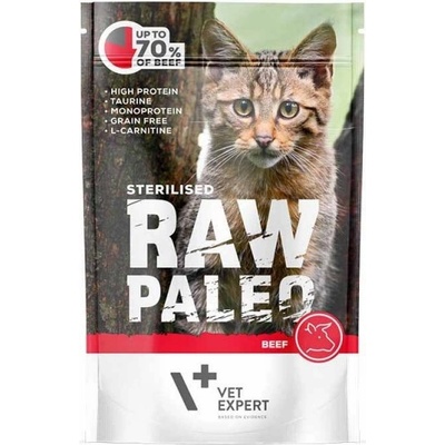 VETEXPERT Raw Paleo Adult Cat Sterilized Beef 100 g