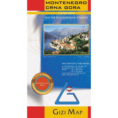 mapa Montenegro North Albania 1:200 t.