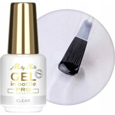 MollyNails Pro Salon gel na nehty v lahvičce s štětečkem clear 15g