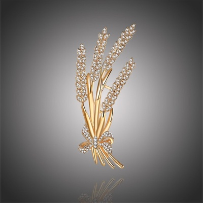 Éternelle brož se zirkony Wheat Field design pšenice B2187/Ž žluté zlato