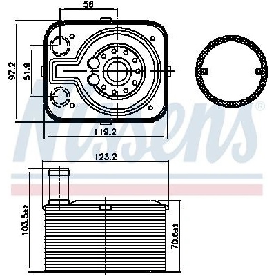 Chladič motorového oleje NISSENS 90655
