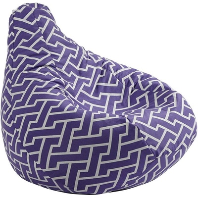 PUFRELAX Пуф круша за деца 4-14 г. 160л. Nirvana Light, Zippity Purple, Перящ се калъф, Пълнеж от Полистиролни перли, Гама Premium (PUF-G-NL-PT-ZIP)