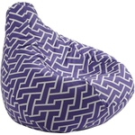 PUFRELAX Пуф круша за деца 4-14 г. 160л. Nirvana Light, Zippity Purple, Перящ се калъф, Пълнеж от Полистиролни перли, Гама Premium (PUF-G-NL-PT-ZIP) - topmall