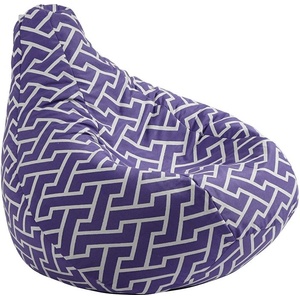 PUFRELAX Пуф круша за деца 4-14 г. 160л. Nirvana Light, Zippity Purple, Перящ се калъф, Пълнеж от Полистиролни перли, Гама Premium (PUF-G-NL-PT-ZIP) - topmall