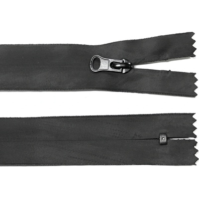 Voděodolný zip 20cm nerozepínací černý matný