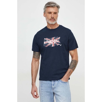 Pepe Jeans Памучна тениска Pepe Jeans Clag в тъмносиньо с принт PM509384 (PM509384)