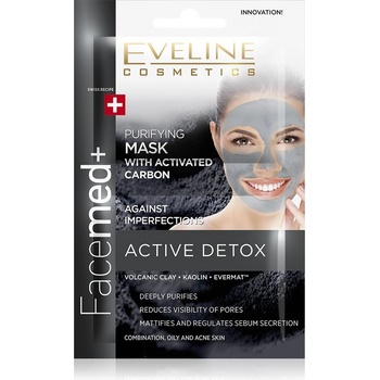 Eveline Cosmetics Facemed+ Маска С Активен Въглен Маска за лице дамски 10ml