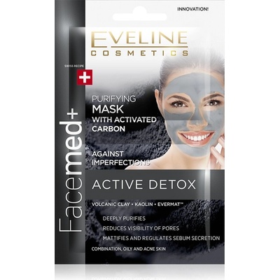 Eveline Cosmetics Facemed+ Маска С Активен Въглен Маска за лице дамски 10ml
