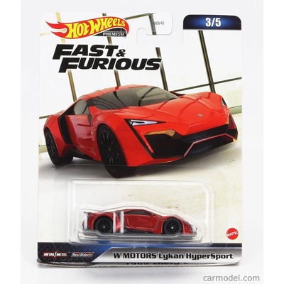 Mattel hot wheels Lykan Dom's Hypersport 2015 Fast & Furious 7 Red 1:64