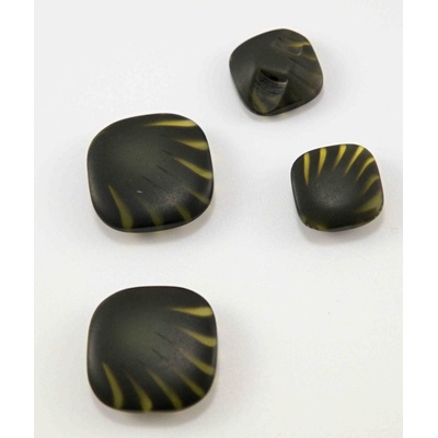 Gombík so spodným prišitím - khaki - rozmer 2 cm x 2 cm
