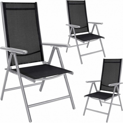 Casaria Sada 3 zahradních židlí Bern stříbrná