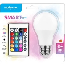 Modee Lighting LED žiarovka E27 RGB+W 9,4W 806 lumenov + diaľkové ovládanie 60W