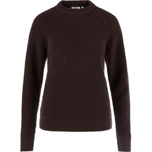 Fjällräven Дамски вълнен пуловер Fjällräven Women's Övik Waffle Knit Wool jumper - Black Oak - размер XS (105-7041-0412)