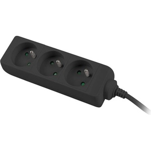 Lanberg power strip 3m, 3 sockets, french quality-grade copper cable, black (PS0-03E-0300-BK)