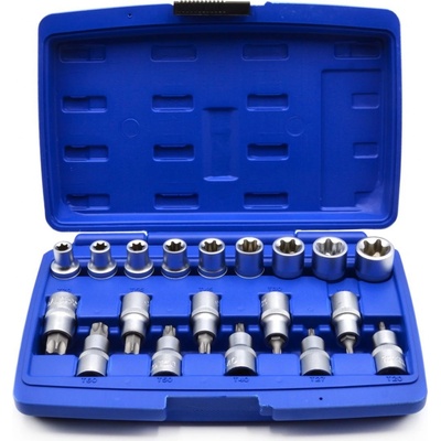 GEKO Sada 1/2" hlavíc TORX E10-E24 a 1/2" hlavíc s TORX bitmi T20-T70, 19-dielna,