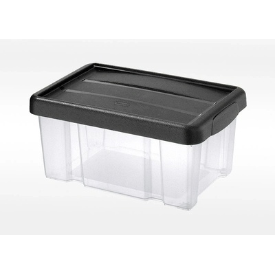 Tontarelli Úložný box s víkem PUZZLE 14 l transparentní/černá