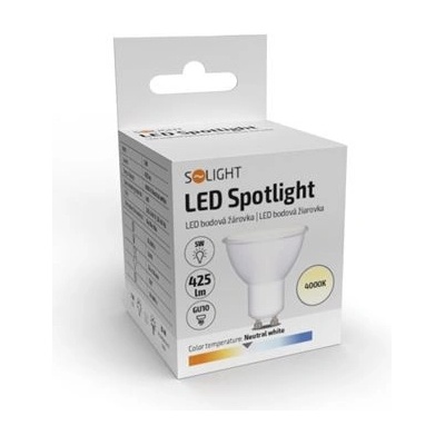 Solight LED žiarovka , bodová , 7W, GU10, 4000K, 595lm, biela