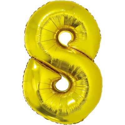 Balon foliový číslice 8 zlatá 85 cm