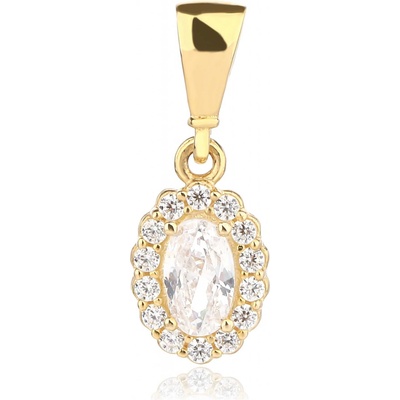 Diante Zlatý přívěsek s bílým kamenem 59642654