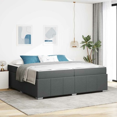 zahrada-XL 3398308 Rám postele s matrací Tmavě šedá textil