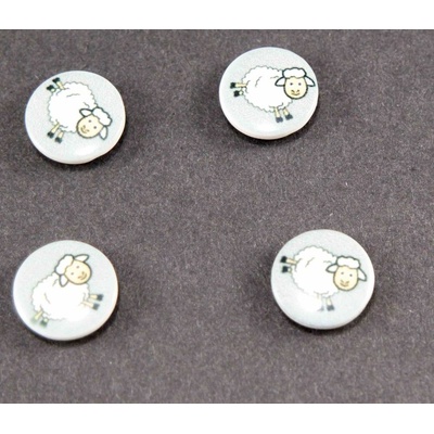Detský gombík - ovečka - viac farieb - priemer 1,4 cm šedá