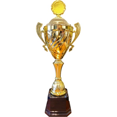 Kovový pohár s poklicí Zlatý Výška: 51 cm, Průměr: 12 cm