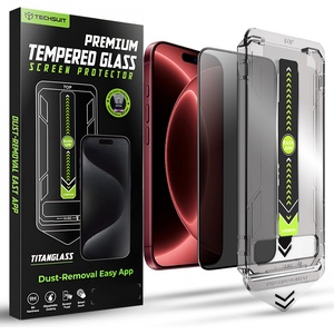 Techsuit Поверителен стъклен протектор Techsuit TitanGlass FullCover - iPhone 18 Pro Max - Черен