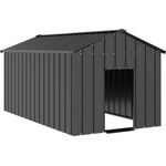 vidaXL Къща за кучета с покрив 114x202x101 cm Поцинкована стомана (4100921)