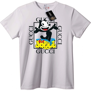 NOONEBRAND Gucci Карикатурна Тениска - S, White