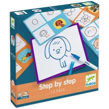 DJECO Образователна игра - Нарисувай стъпка по стъпка 1, 2, 3 и приятели - Djeco (DJ08327)