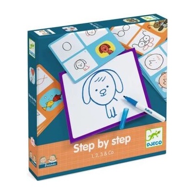 DJECO Образователна игра - Нарисувай стъпка по стъпка 1, 2, 3 и приятели - Djeco (DJ08327)