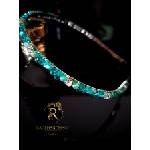Radi handmade Официална диадема с тюркоазен ахат и ромбовидни перли (872)