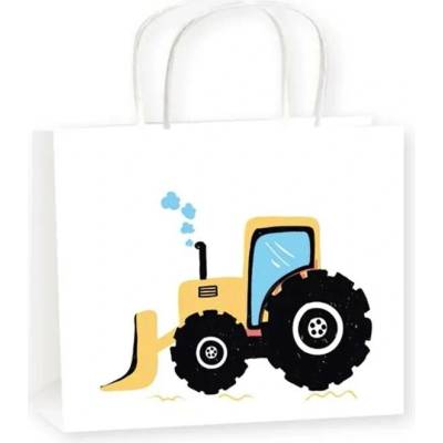 Anděl Dárková taška Stavební Stroje Bagr L 32 x 26 cm