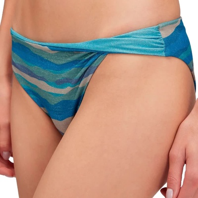 SUNDEK Zircon abstract wave print slip bikini bottom - Blue (Bilberry)